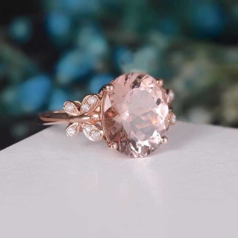 Rose gold butterfly ring pink tourmaline bohemian cottage core butterflies